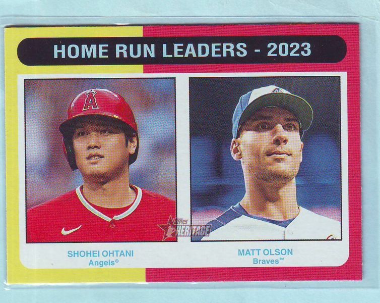 Free 2024 Topps Heritage Shohei Ohtani Matt Olson HOME RUN LEADERS