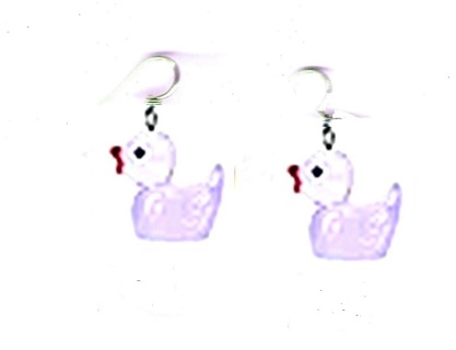 SP Glow in the Dark Violet Duck  Earrings (PLEASE READ DESCRIPTION