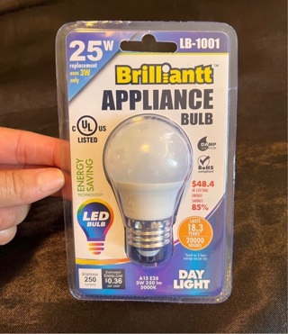 New 25 Watt Appliance Lightbulb