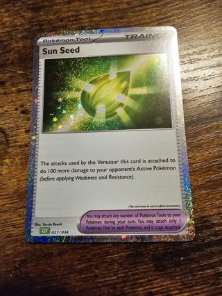 Pokemon Sun Seed 027/034 holo card