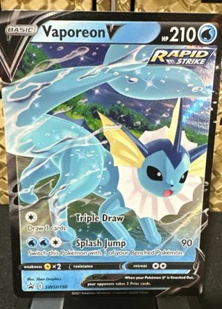 NM Ultra Rare Vaporeon V Pokemon card TCG SWSH