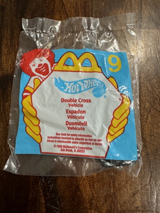 1999 Vintage McDonalds Hot Wheels Mint in Package No 9 Double Cross Vehicle