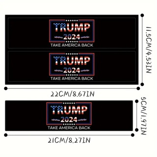 Water Bottle Labels 2 Pack Black,Red, White, and Blue Re-election Trump 2024 "Take America Back"