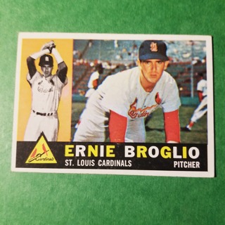 1960 - TOPPS EXMT - NRMT BASEBALL - CARD NO. 16 - ERNIE BROGLIO - CARDINALS