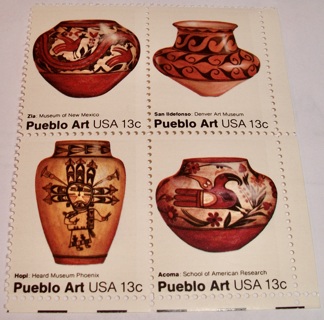 Scott #1706-09, American Folk Art, Pane of 4 Useable 13¢ US Postage Stamps