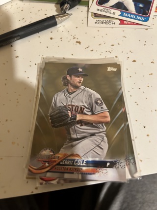 2018 topps update all star game gold gerrit cole  /2018