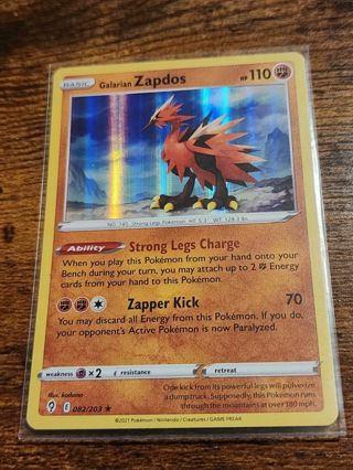 Pokemon Galarian Zapdos holo rare 082/203