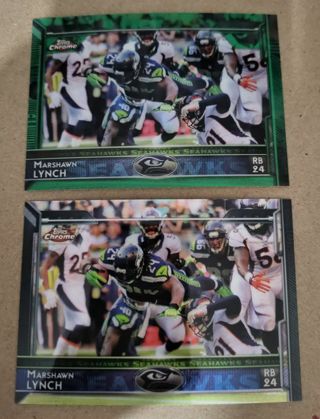 2015 Topps Chrome Marshawn Lynch cards REFRACTOR