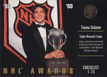 Tradingcard - NHL - 1993-94 Leaf #110 - Teemu Selanne AW, CL - Winnipeg Jets Checklist: 1-73 