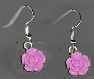 SP PURPLE ROSE EARRINGS (PLEASE READ DESCRIPTION)