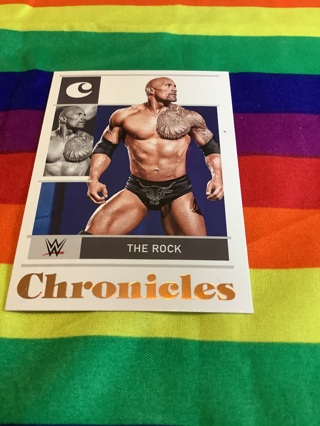 WWE 2022 Panini Chronicles Bronze Collectible Wrestling Card #83 The Rock 