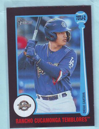 2022 Topps Minors Heritage Diego Cartaya INSERT Baseball Card # 73TJ-2 Dodgers