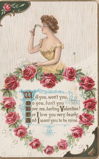 Vintage Used Postcard: Pre Linen: Darling Valentine