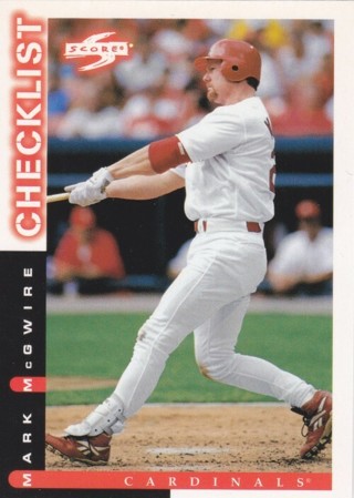 Mark McGwire 1998 Score Checklist St. Louis Cardinals