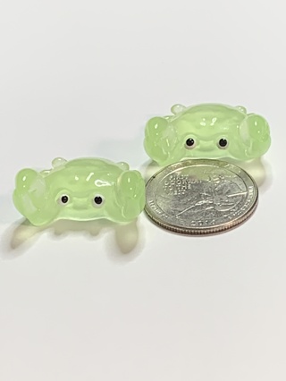 CRABS~#2~GREEN~SET OF 2~GLOW IN THE DARK~FREE SHIPPING!