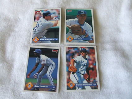 1993 Kansas City Royals Donruss Team Card Lot of 4