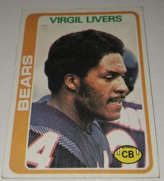 ♨️♨️ 1978 Topps Virgil Livers Football card # 397 Chicago Bears ♨️♨️