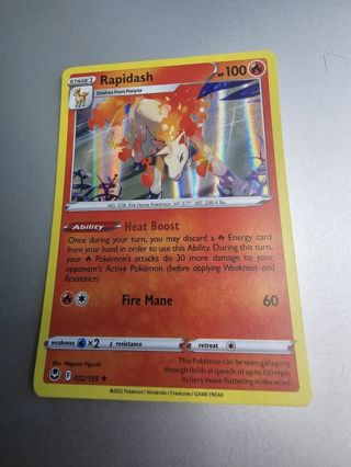 Pokemon Rapidash holo rare card 022/195