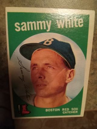 1959 T.C.G. SAMMY WHITE BOSTON RED SOX BASEBALL CARD# 486