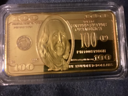 ONE HUNDRED DOLLAR GOLD BAR IN CASE replica COINSET