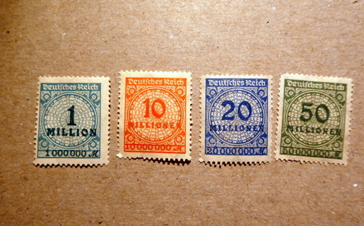 4 -MNH OG German Postage Stamps #1. 