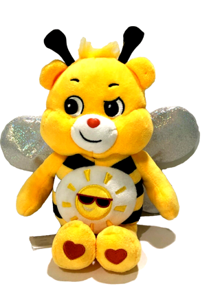 Care Bear Yellow Black Funshine Bumble Bee Sparkle Wing Stuffed Animal Plush 10",look at pics
