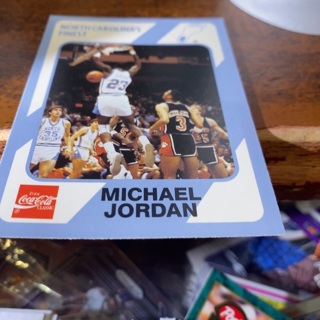 1989 colligate coll Coca Cola North Carolina’s finest Michael Jordan basketball card 