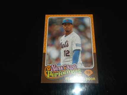 2024 Topps Heritage New Age Performers    Francisco Lindor  insert   card  #  nap - 11 New York Mets