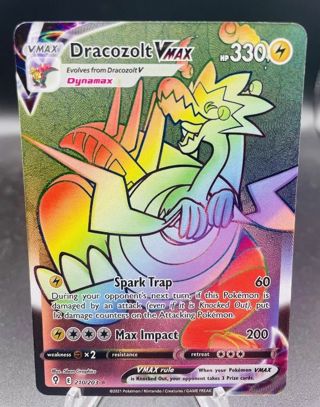 NM Rainbow Secret Rare Dracozolt VMAX Textured Full Art Pokemon card