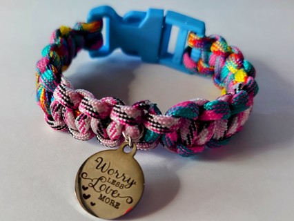 Hand Made Worry Less Love More Paracord Bracelet