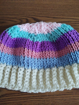 Hand Crocheted Tunisian Stitch Hat 