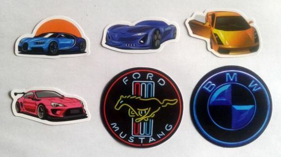 Six Sports Car Vinyl Stickers