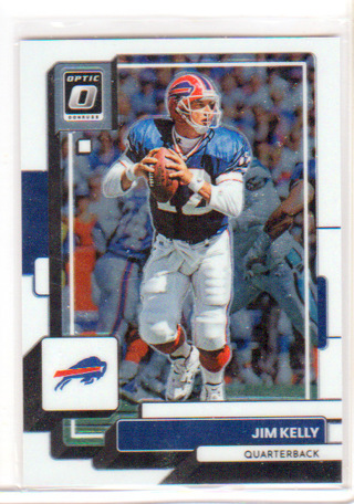 Jim Kelly, 2022 Panini Donruss Optic Card #26, Buffalo Bills, HOFr, (H)