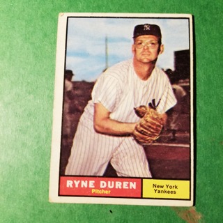 1961 - TOPPS BASEBALL CARD NO. 356 - RYNE DUREN - YANKEES