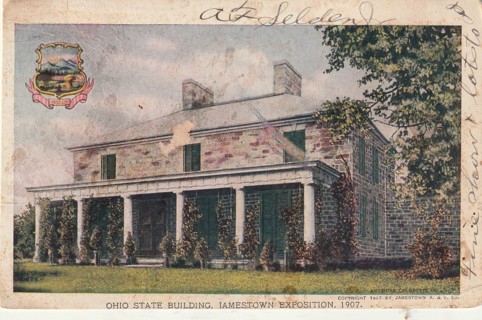 Vintage Used Postcard: (c): 1907 Ohio State Building, Jamestown Expo 1907