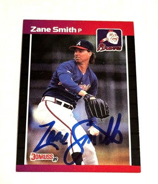 Autographed 1989 Donruss Zane Smith Atlanta Braves #499