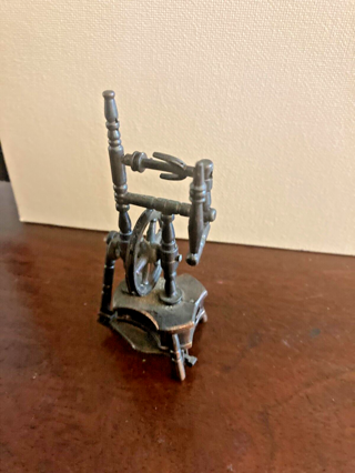 Miniature Vintage Die-Cast Metal Pencil Sharpener loom spinning wheel