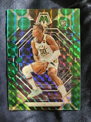 2022-23 Panini Mosaic Green Prizm Rookie Bennedict Mathurin