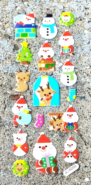 CHRISTMAS PUFFY VINYL STICKERS STYLE 9