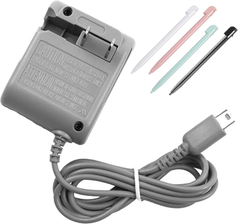 DS Lite Charger AC Power Adapter Charger + 4 Stylus Pens Compatible with Nintendo DS Lite (100-240v)