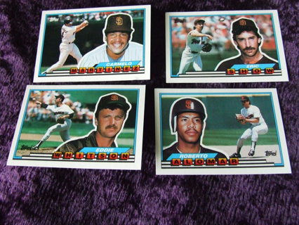 1989 San Diego Padres Team Topps Big Card Lot of 4