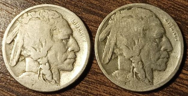 1919-S & 1925-D USA Indian Head Buffalo Nickels