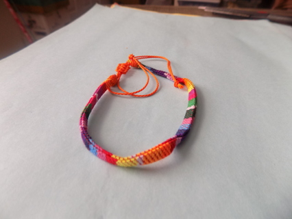 Bracelet multi color woven thread adjustable