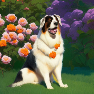 Listia Digital Collectible: Pretty Dog and Flowers