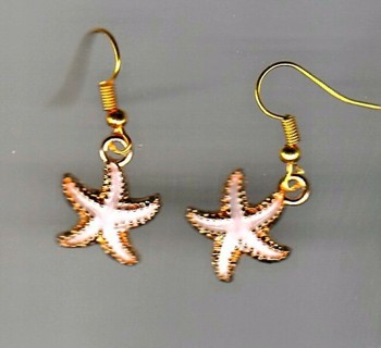 GP ENAMEL WHITE STARFISH EARRINGS #2 (PLEASE READ DESCRIPTION)