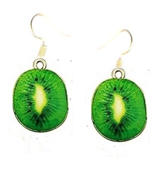 GP ENAMEL GREEN KIWI EARRINGS (PLEASE READ DESCRIPTION