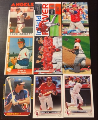 9 Angels baseball cards 