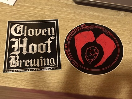 Cloven Hoof Brewing Vinyl Stickers Ashtabula Ohio