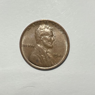 1941 AU Brown Wheat Cent 