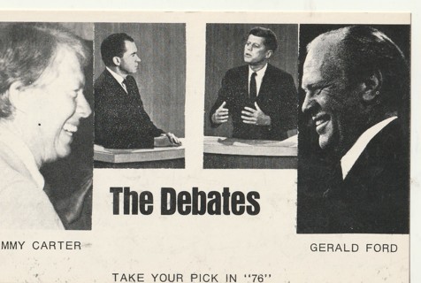 Vintage Unused Postcard: c: 1976 Presidential Debates, Carter/Ford